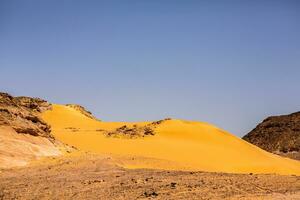 Landscape of sahara desert in Egypt. Conceptual for freedom, enjoying the journey. photo