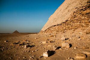Famous Egyptian Pyramids of Giza. Landscape in Egypt. Pyramid in desert. Africa. Wonder of the World photo