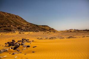 Landscape of sahara desert in Egypt. Conceptual for freedom, enjoying the journey. photo