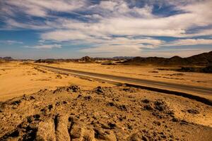 paisaje de Sáhara Desierto en Egipto. conceptual para libertad, disfrutando el viaje. foto