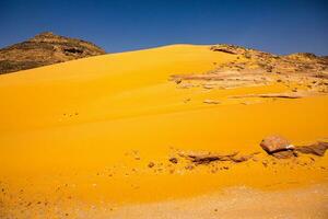 paisaje de Sáhara Desierto en Egipto. conceptual para libertad, disfrutando el viaje. foto