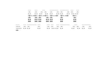 Happy New Year 2024 ascii animation loop on white background. Ascii code art symbols typewriter in and out effect with looped motion. video