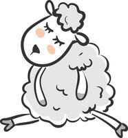 Clipart of a cute sheep, sleeping, vector or color illustration