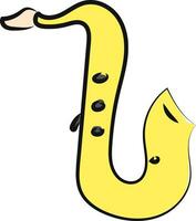 Clipart of the saxophone reproducing sound, vector or color illustration