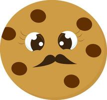 Emoji of Mr.Cookie set isolated over white background, vector or color illustration