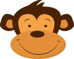 Emoji of the face of a smiling animal, monkey, vector or color illustration