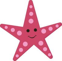 Emoji of the smiling five-pointed pink star, vector or color illustration