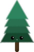 Emoji of the sad spruce tree, vector or color illustration
