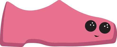 Emoji of the smiling pink shoe, vector or color illustration