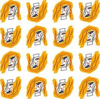 Regular patterns of the smoking woman over white background, vector or color illustration