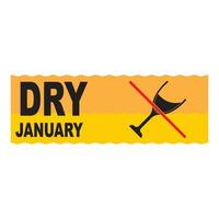 Dry January icon vector