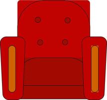 Clipart of the single-seater red arm-chair, vector or color illustration