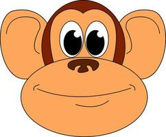 Clipart of the face of a cartoon monkey, vector or color illustration