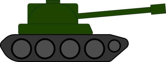 Clipart of panzer over white background viewed from the side, vector or color illustration