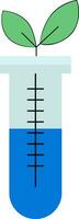 Clipart of a plant in graduated cylinders or test tubes, vector or color illustration