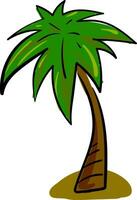 Clipart of a palm tree above the soil over a white background, vector or color illustration