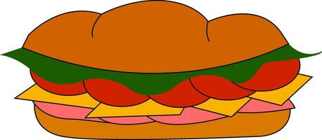 Clipart of the sandwich, vector or color illustration