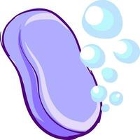 Sketch drawing of a violet soap and foam, vector or color illustration