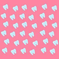 Regular patterns of the blue tooth isolated lovely pink background, vector or color illustration