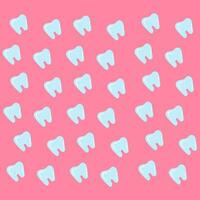 Regular patterns of the blue tooth isolated lovely pink background, vector or color illustration