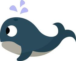 Clipart of a whale forming bubbles set isolated white background viewed from the side, vector or color illustration