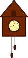 Clipart of the wooden bird tree wall clock, vector or color illustration