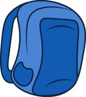 A blue backpack vector or color illustration