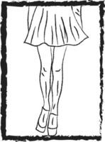 short skirt vector or color illustration