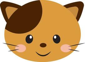 Brown cute cat , vector or color illustration