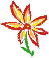 Red and orange flower , vector or color illustration