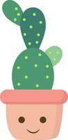 Cute pink cactus , vector or color illustration