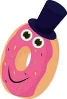 Smiling donut , vector or color illustration