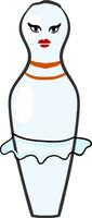 Women bowling pin , vector or color illustration