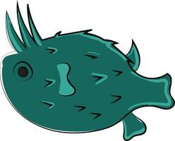 Green fish , vector or color illustration