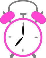 Pink alarm clock , vector or color illustration