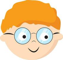 Boy with glasses , vector or color illustration