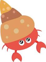 A crab in shell , vector or color illustration