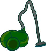 Green vacuum cleaner , vector or color illustration