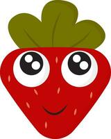 Clipart of the smiling red strawberry, vector or color illustration