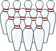 Bowling pins , vector or color illustration