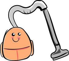 Happy vacuum cleaner , vector or color illustration