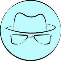 un sombrero y lentes icono, vector o color ilustración