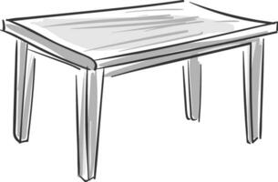 sketch of a table , vector or color illustration