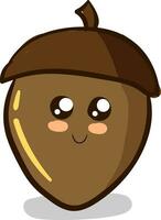 A cute acorne nut , vector or color illustration