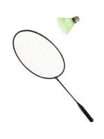 Badminton rackets on white photo