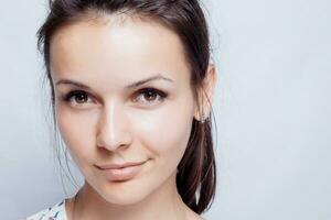 Young woman beauty portrait. Natural soft make up. photo