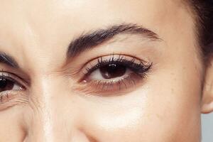 Pretty womans eye close up photo