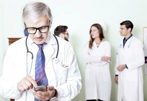 group of doctors at hospital photo