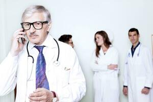 group of doctors at hospital photo