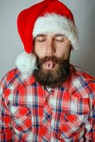 Santa Claus showing tongue photo